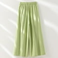 thumbnail image 4 of Vphie Women's Linen Tencel Wide Leg Pants, Green, Size L, 4 of 16