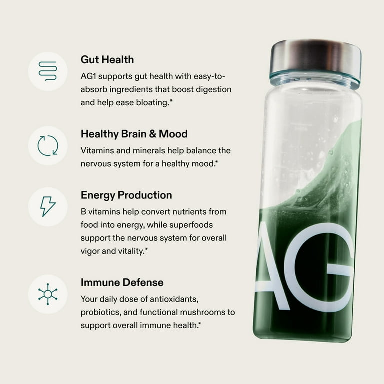 ag1 glutathione AG1 Multivitamin for Men Women, Greens Powder Supplement, Probiotic, Gluten  Free, Vegan, Keto | 75 Vitamins | Improve Gut Health | (Athletic Greens)  Travel Packs 30ct, No Shaker, Classic Formula