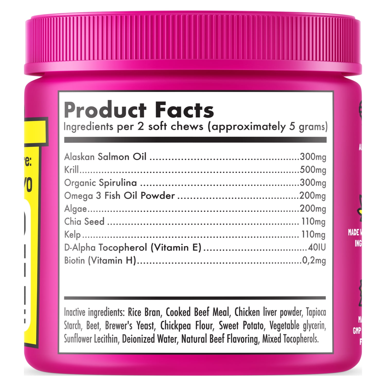 Omega 3 Alaskan Salmon Oil Treats for Dogs 120 Fish Oil Chew Supplement Skin and Coat Allergy and Itch Relief Hip & Joint Health Brain Shedding Hot Spots Treatment Omega 3 6 9 EPA & DHA Fatty Acids