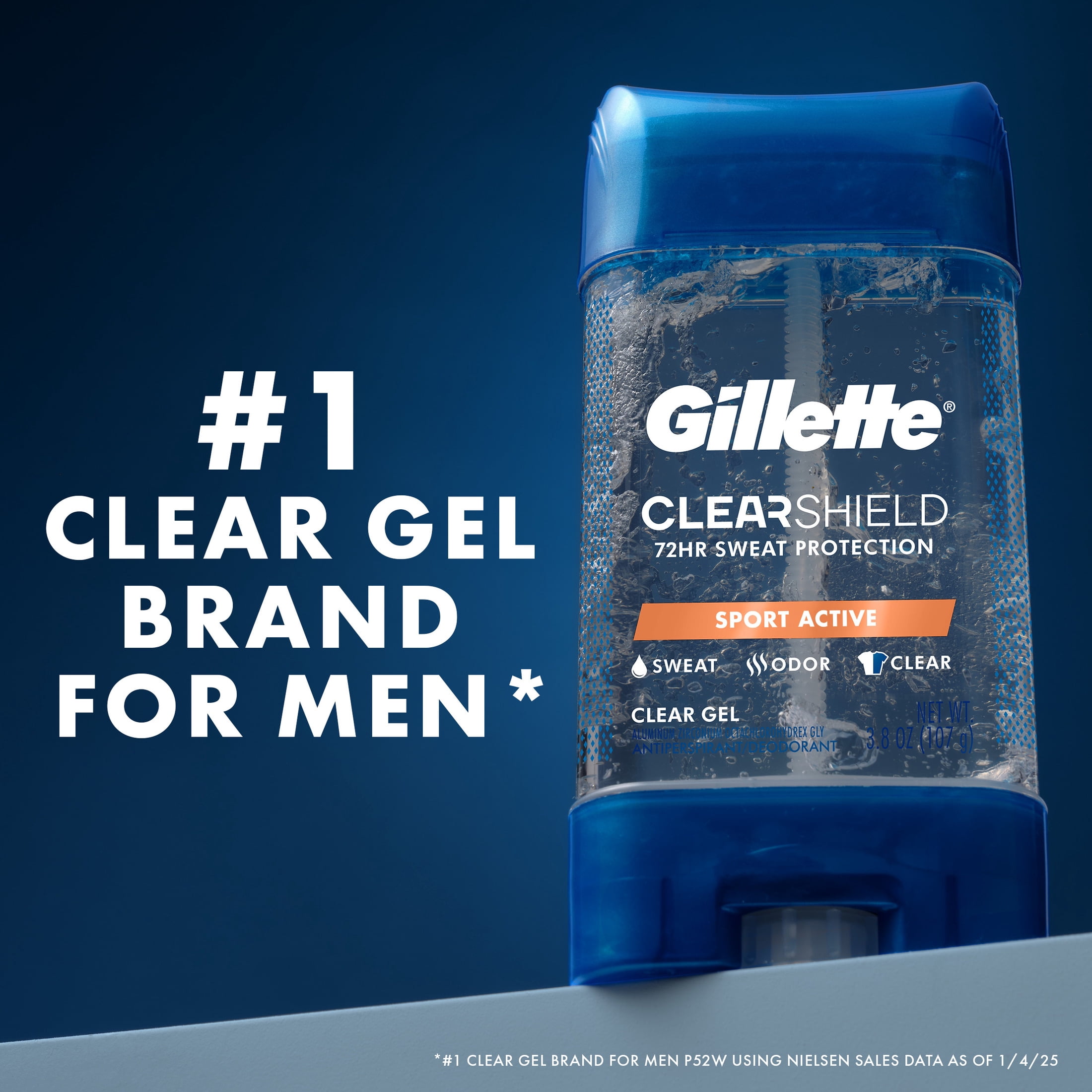 (3 pack) Gillette Antiperspirant Deodorant for Men, Clear Gel Sport Active Twin Pack, 3.8 oz