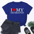 thumbnail image 2 of Penkiiy Womens I Love My Husband Tshirt Cute Relationship Married Tee Blue, 2 of 6