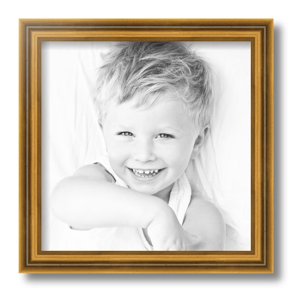 ArtToFrames 12" x 12" Gold Step Picture Frame, 12x12 inch Gold Wood Poster Frame (WOM-4548)
