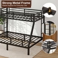 thumbnail image 6 of Miniyam Twin Over Full Metal Bunk Bed Frame with Ladder and Guardrails, Black, 6 of 8