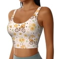 thumbnail image 2 of Fotbe Cute Bee Gnome1 Pattern Womens' Sports Bra Longline Wirefree Padded with Medium Support Sports Moisture-Wicking Workou Vest,Tank Top-, 2 of 9