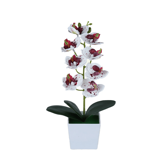 Clearance! Haidf Orchids Artificial Flowers in Pot, Artificial Orchids that Look Real, Faux Orchids Plants in Vase for Home Office Nightstand Shelf Decor and Table Centerpieces, 13 Inch