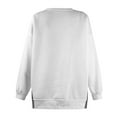thumbnail image 4 of Fiaer Crew Neck Sweatshirts Women Plus Size Trendy Side Split Pullover Long Sleeve Loose Fit Casual Fashion Tops White XL, 4 of 4