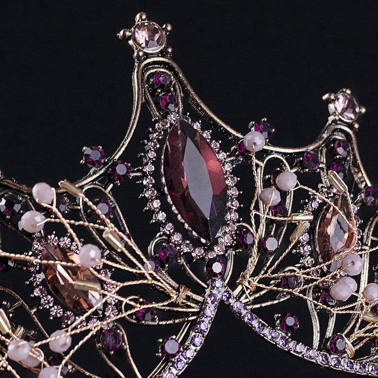 Baroque Black Queen Crown for Women, Dark Gothic Princess  display picture 3