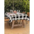 thumbnail image 2 of Easter Outdoor Tablecloth - 60x84 Inch Rectangle Dining Table Cover, Spring Rabbits Ears Feet Wildflowers Black Plaid Waterproof Outdoor Table Cloth with Umbrella Hole & Zipper for Picnic/Patio/Party, 2 of 7