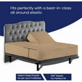 thumbnail image 4 of Top Split King Sheets Sets For Adjustable Bed - Split Down 39" from The top Split Head King Size Fits 25-30" Deep Pocket, 1000-TC Egyptian Cotton (Stripe, Taupe), 4 of 4