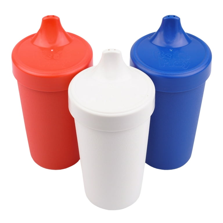 Re-Play Made in USA 3pk Toddler Feeding No Spill Sippy Cups for