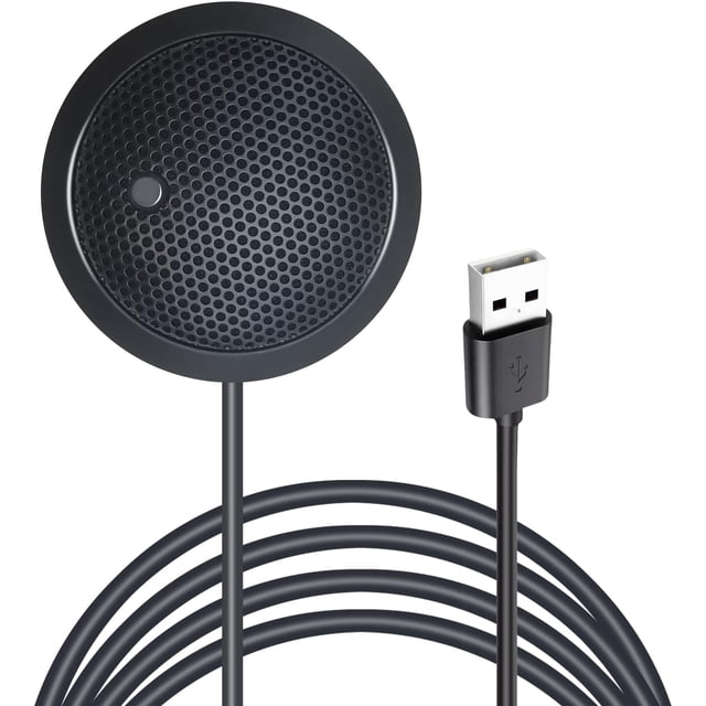 USB Microphone,Desktop Computer Mic, USB Conference Microphone with Mute Key, Plug & Play 360°Omnidirectional Condenser PC Laptop Mics,for Online Calls/Class/Recording Video (Not a Speaker)