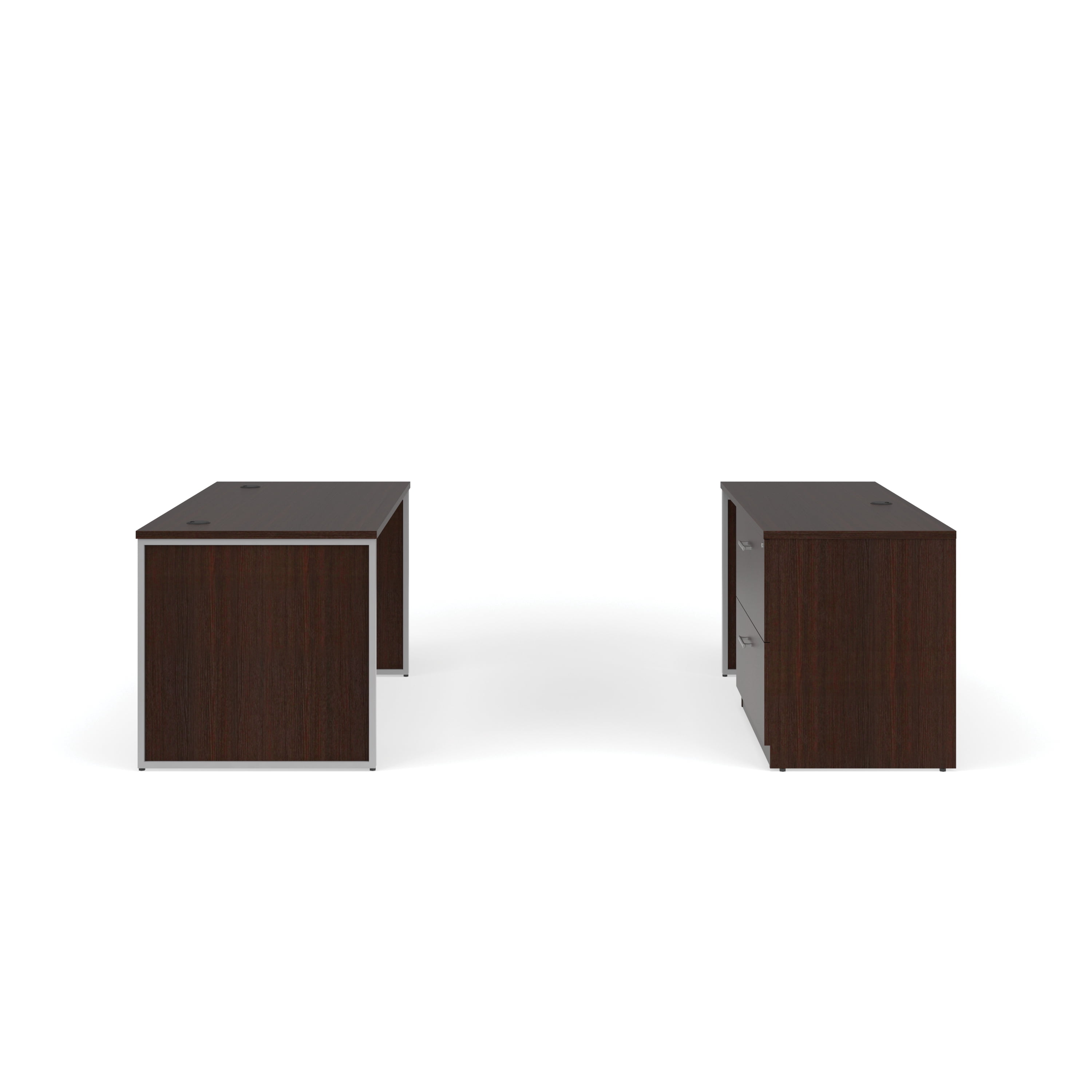 OFM Fulcrum Series Office Furniture Set, 60" Table Desk, 60" Credenza, Lateral Filing Cabinet, Modesty Panel, Leg Panels, in White