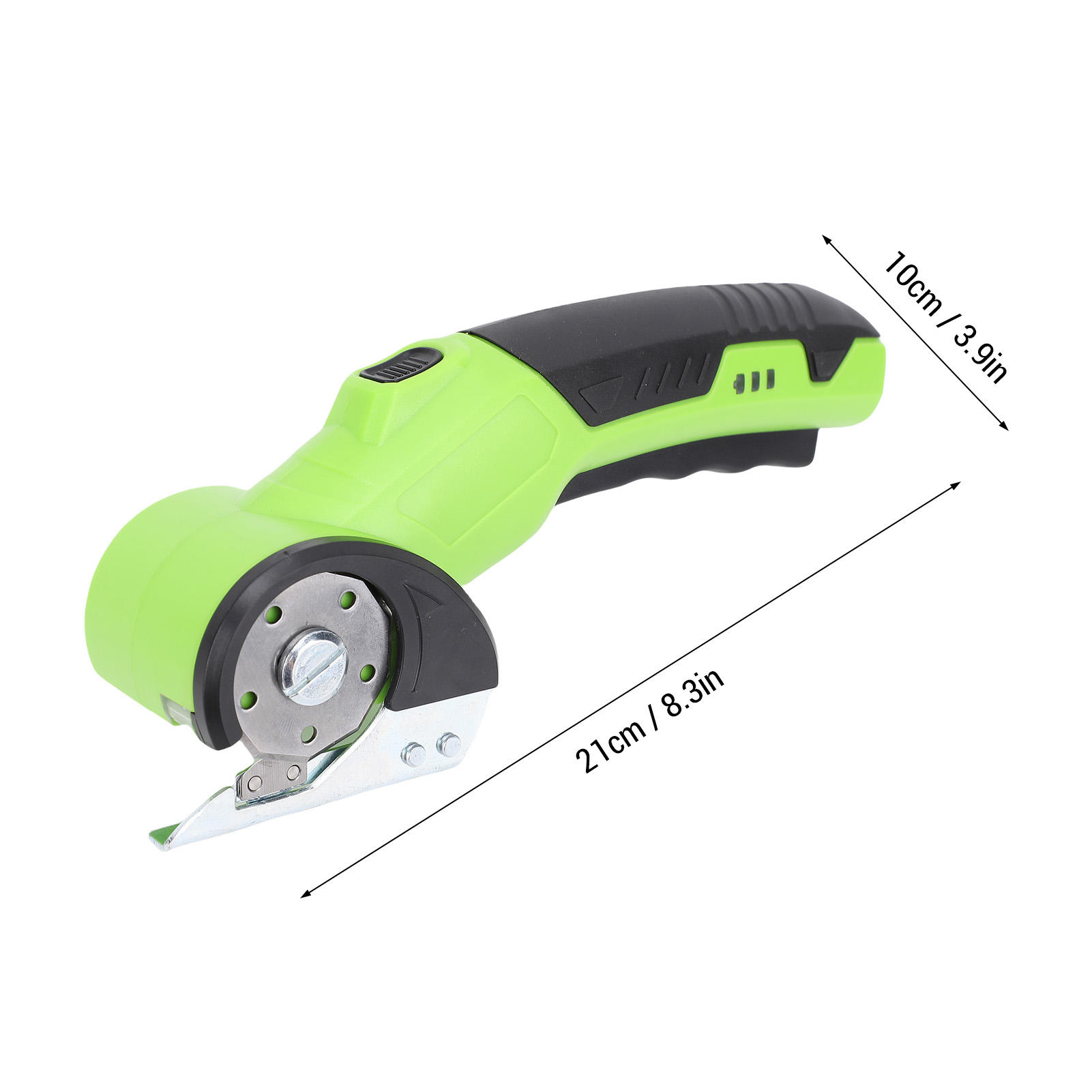 Yajisi Cordless Electric Scissors, Green Low Noise LED Light Multifunctional 1500mAh Li Battery Powered, 8.66x4.72x2.76in