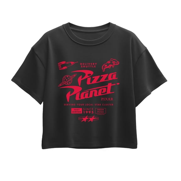 Disney - Pizza Planet Jersey  - Youth Girl Short Sleeve Boxy Tee