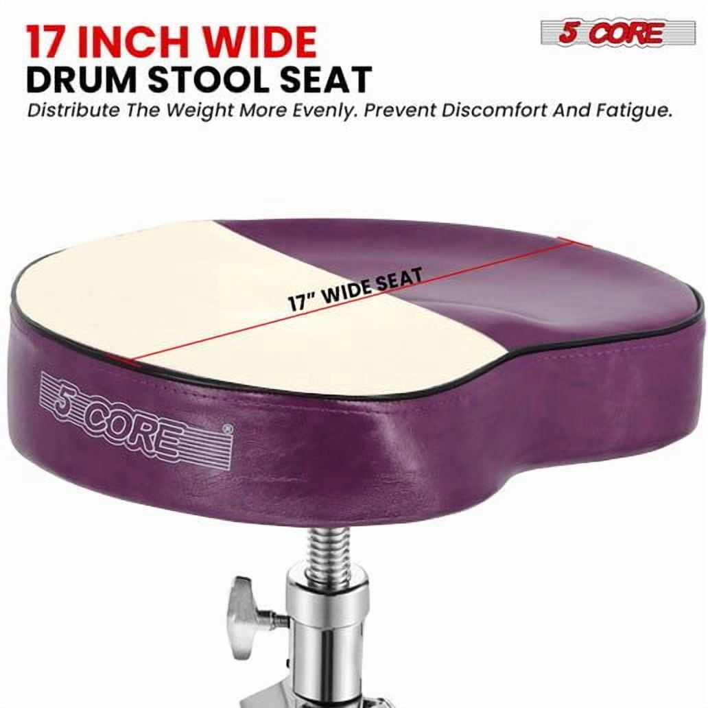 Drum Throne Padded Guitar Stool Saddle Drummer Seat for Adults and Kids - Purple