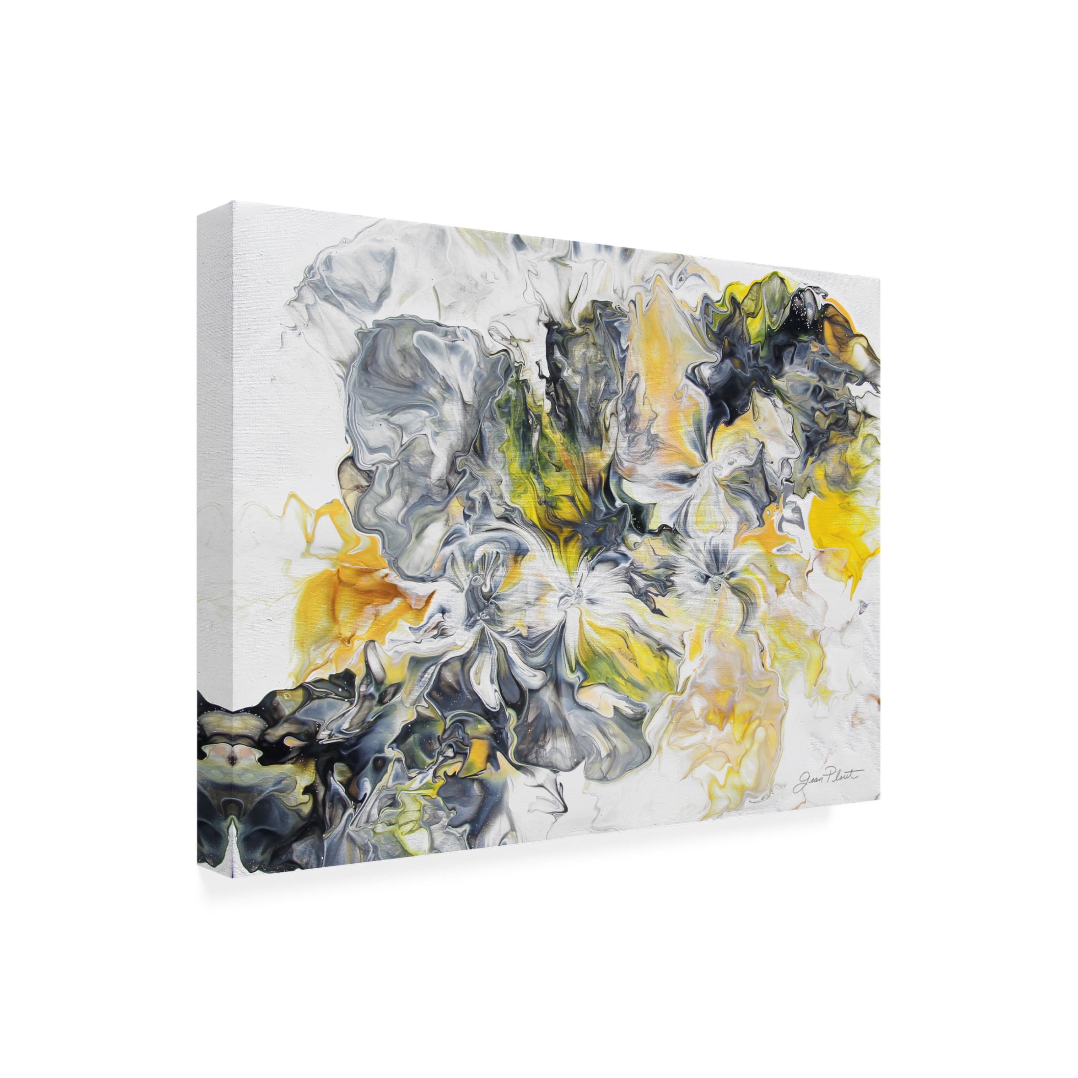 Canvas Wall Art - Jean Plout 'Abstract Pouring S' Wall Art for Living Room, Bedroom, or Office Décor by Trademark Fine Art - 19 x 14 Inches