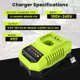 thumbnail image 5 of Cargador de batería Doscott 18 V, 3600 mAh, iones de litio, paquete de 2 unidades P117, 5 of 7