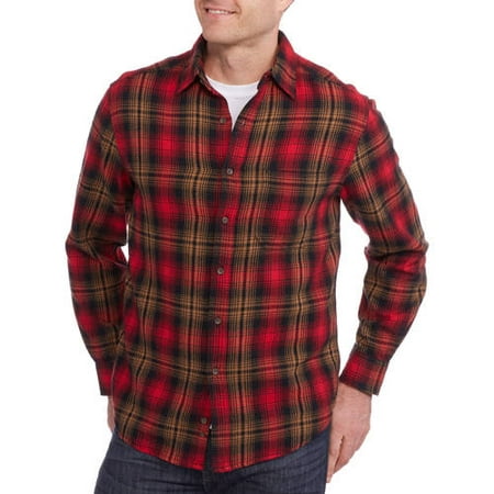 Faded Glory Men's Long Sleeve Flannel Shirt - Walmart.com