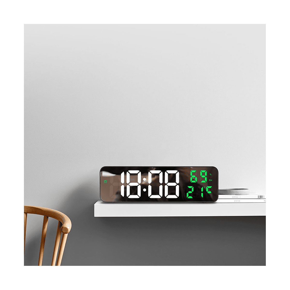 Horloge Murale Numérique Avec Température Et Humidité – Affichage Grand Format, Piles Ou USB, Marron – Pour Chambre, Bureau, Salon - 13
