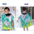 thumbnail image 2 of Children's Bath Cape Children's Bath Poncho Children's Bath Towel Hooded Beach Towel Cute Patterns Multiple Use for Children 2-8 Years Old (Light Blue, 2 of 5
