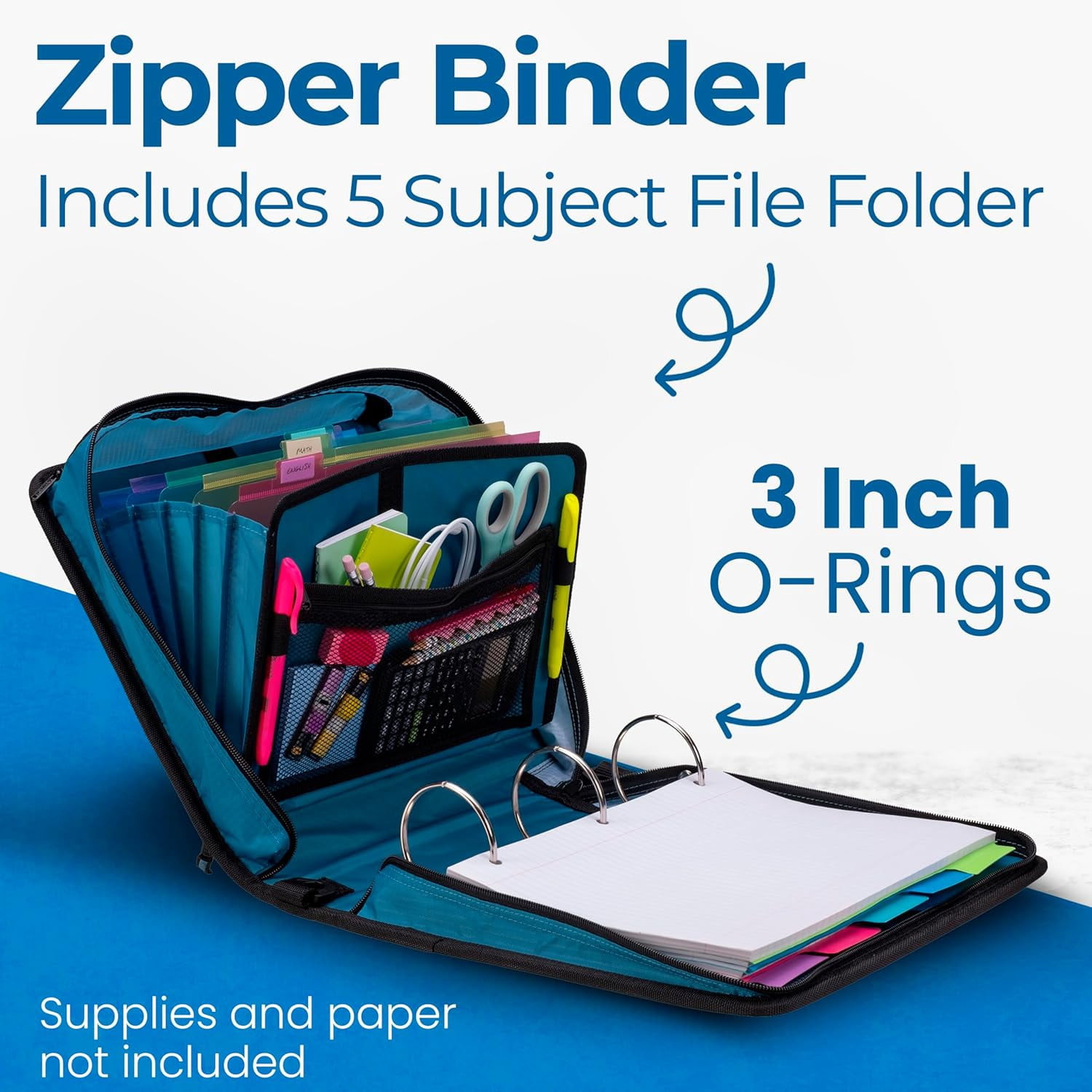 Max Protection Folder :: Witch バインダー　×3 Case-it, Zipper Binder, 3 Inch, 600 Sheet Capacity, Summer Plaid