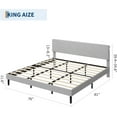 thumbnail image 3 of GloryStar Corduroy USB Charging Platform Bed, Adjustable Storage Headboard with Wooden Slat Support, No Box Spring Required, 3 of 7
