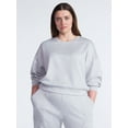 thumbnail image 2 of Scoop Women's and Women's Plus New Scubaknit Cropped Sweatshirt with Drop Sleeves, Sizes XS-4X, 2 of 6