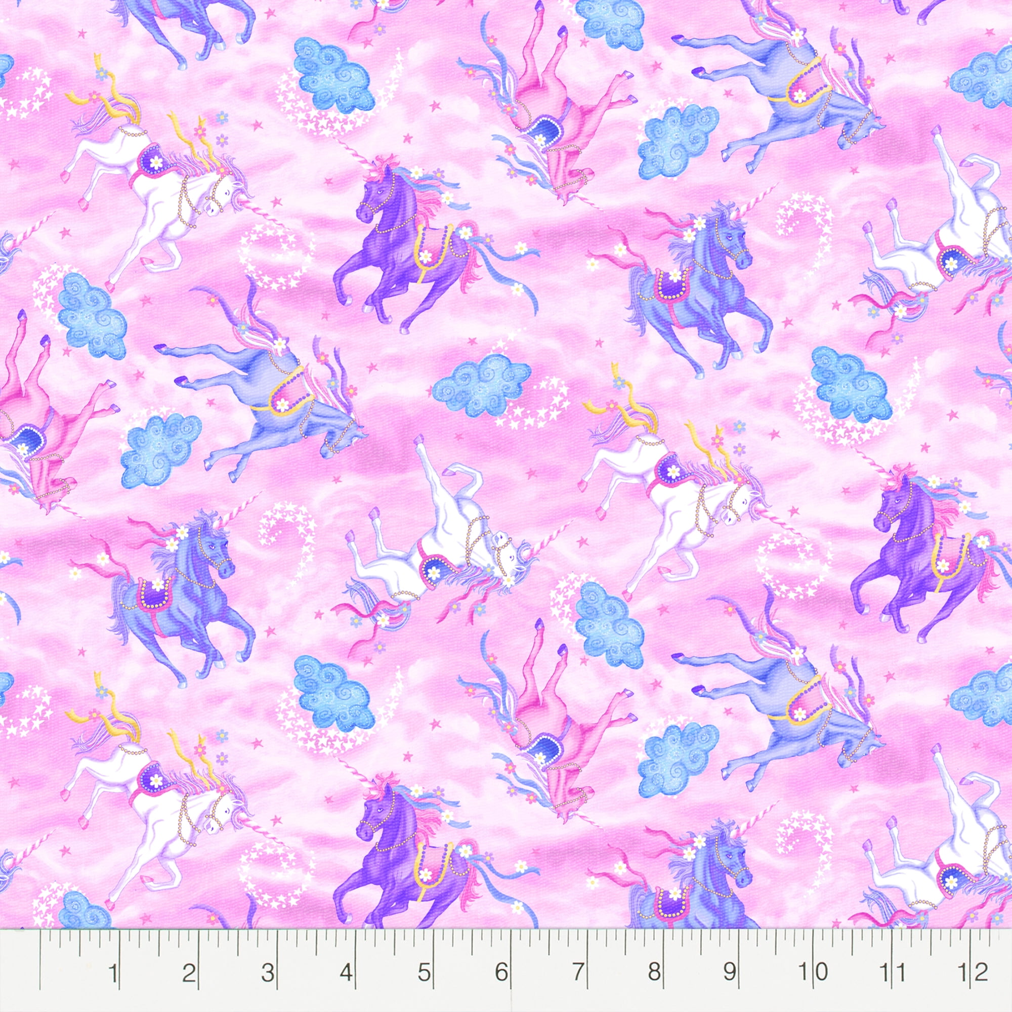 Create It 18"x21" Cotton Unicorn Precut Sewing & Craft Fabric, Pink 10 Pieces