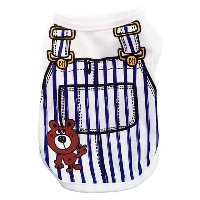 Ropa para cachorros Methold Regalo dulce Camisetas Traje Estilo simple Camisa multicolor Patrón de oso azul XL PT003731-11B