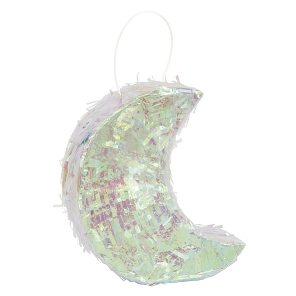 Multicolor Iridescent Moon Mini Pinata Favor Decoration - (6.5" x 7.5"") 1 Count | Premium Cardboard Paper, Unique Party Accessory - Perfect For Birthdays & Themed Events