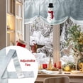 thumbnail image 5 of Snowman Tie Up Valances Curtain, Rain Christmas Watercolor Retro Rain Adjustable Rod Pocket Short Window Treatment Tie Up Curtains Valances for Kitchen Living Room Bathroom 54x18 Inches, 5 of 9