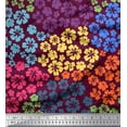 thumbnail image 1 of Soimoi Poly Georgette Fabric Artistic Flower Print Sewing Fabric Yard 52 Inch Wide, 1 of 1
