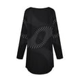 thumbnail image 6 of Jewelreauty Womens Round Neck Long Sleeve Shirts Casual Print Pullover Loose Tops Plus Size Tunic T-Shirts (L, Black-A), 6 of 6