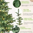 thumbnail image 2 of JERFIT 7ft Pre-Lit Artificial Christmas Tree with 400 Warm White LEDs, Full PE PVC Branches, Realistic Look & Wooden Base for Holiday Home Decor, 2 of 8