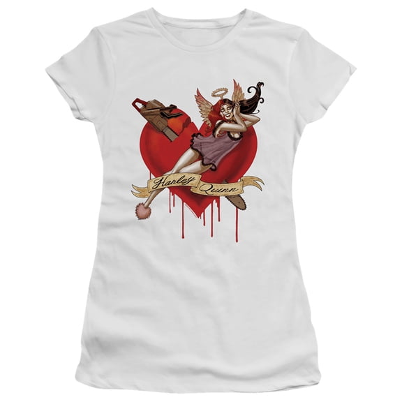 Batman Perfect Angel S/S Junior Women's T-Shirt Sheer-White