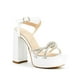 thumbnail image 1 of Zapatilla Con Plataforma Tacon Ancho Elegantes Color Plata plateado 25, 1 of 7