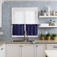 thumbnail image 6 of Retro Christmas Pattern Kitchen Curtains and Valances Set, Abstract Blue Country Decoration Rod Pocket Window Valance Window Curtain Panels for Living Room Bedroom Laundry, 27.5x36in, 3 Pieces, 6 of 7