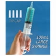 thumbnail image 2 of 4-Pack 100mL Sterile Syringes with Caps and Catheter Tips, Individually Sealed Plastic Liquid Dispensers for Various Uses, 2 of 5
