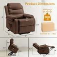 thumbnail image 2 of YSICK Small Power Lift Recliner Chair for Elderly with Remote Control Linen for Living Room,Brown, 2 of 7