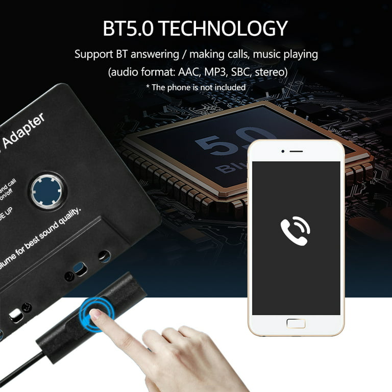 GoolRC BT Cassette Adapter for Car with Stereo Audio Wireless Cassette Tape  to Aux Adapter Smartphone Audio Tape Converter