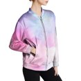 thumbnail image 6 of Vinsonshop Womens Bomber Jacket Casual Outerwear Womens Coats and Jackets Outerwear for Women Full Zip Jacket Business Casual Jackets for Women Womens Jackets Casual Purple 1 M, 6 of 7