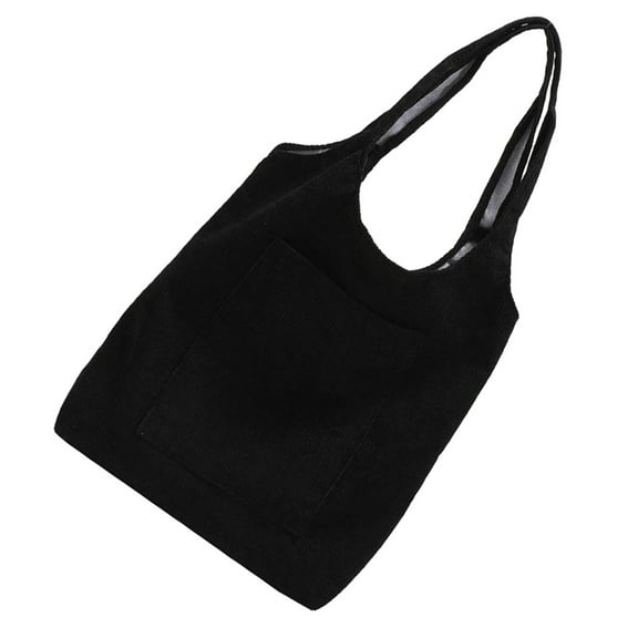 PTOOTP Women Black Tote Shoulder Bag Casual Simple Rectangular Handbag for Daily Use and Work Storage