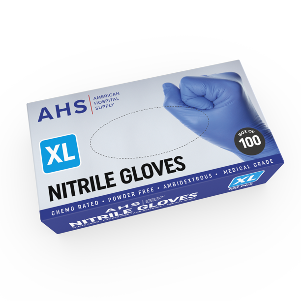 American Hospital Supply Nitrile Gloves [XLarge] Box of 100, Chemo