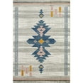 thumbnail image 5 of Abani Porto Tribal Rectangle Southwestern Tribal Print Blue and Orange Area Rug 3' x 5' 3' x 5', 5 of 5