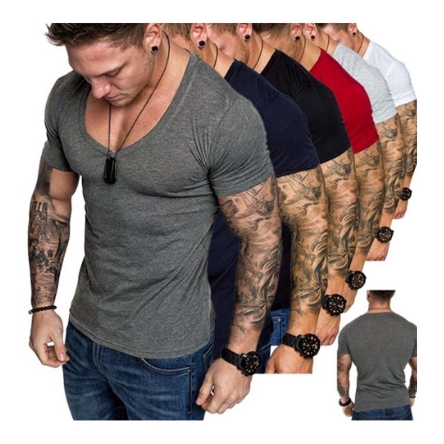 Playera Deportiva Para Hombres Cuello V Pronunciado Muscle Fit Trendy shops Playera Deportiva Para Hombres Cuello V Pronunciado Muscle Fit