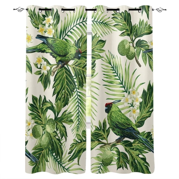 Turtle Tropical Palm Leave Summer Hawaii Window Curtains Outdoor Kitchen Drapes Indoor Decor Kids Window Trea