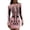 Pink, variant on Costeam Womens Halloween Skeleton Print Bodycon Mini Dress Crew Neck Long Sleeve Floral Lace Detail Gothic Slim Fit Party Club Short Costume Dresses