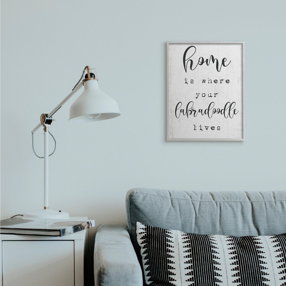 Stupell Industries Home is Where Your Labradoodle Lives Pet Phrase Designed by Daphne Polselli