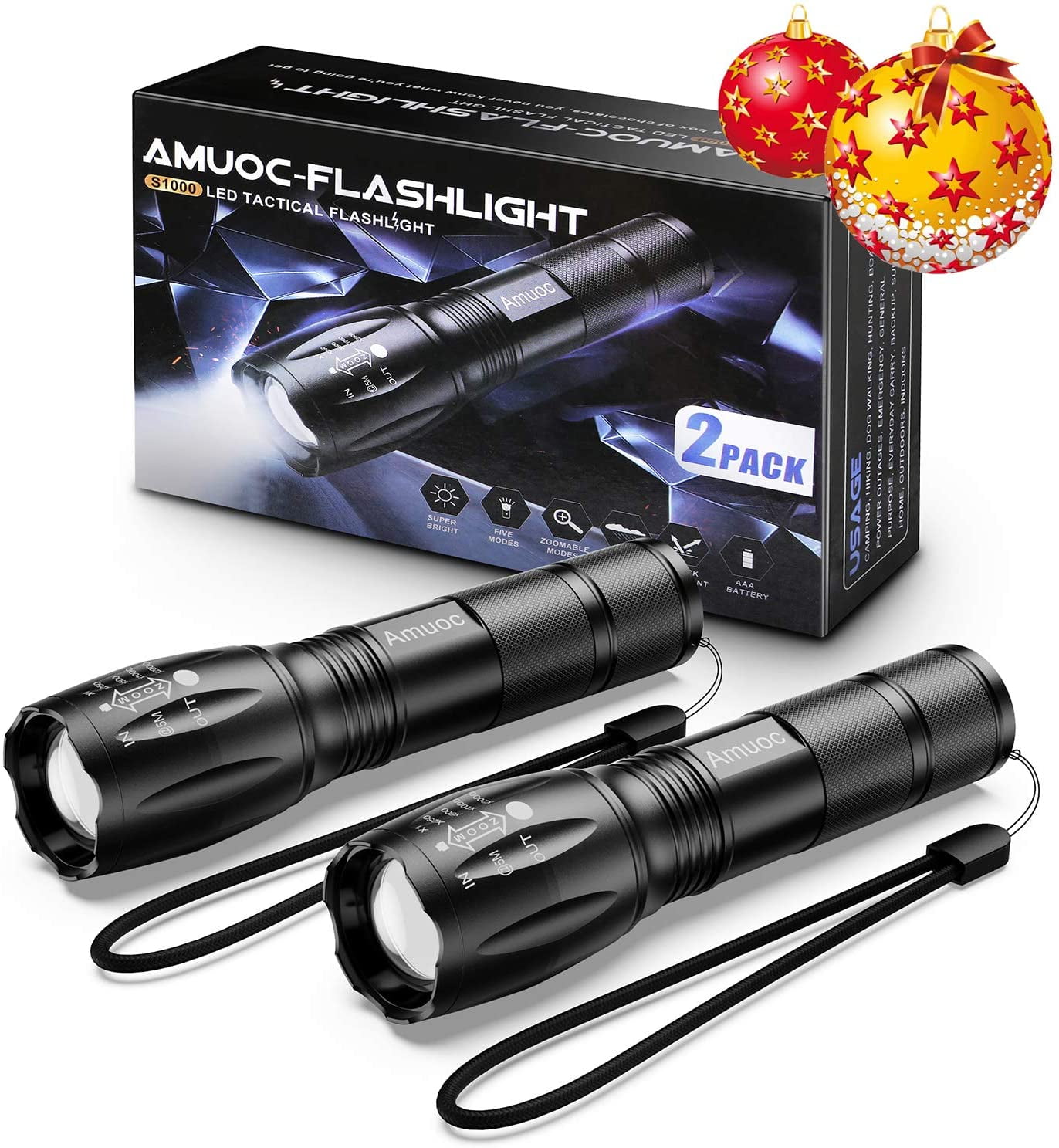 2000 Lumen Flashlight Torch XM-L T6 Zoomable Focus LED Torchs UK 
