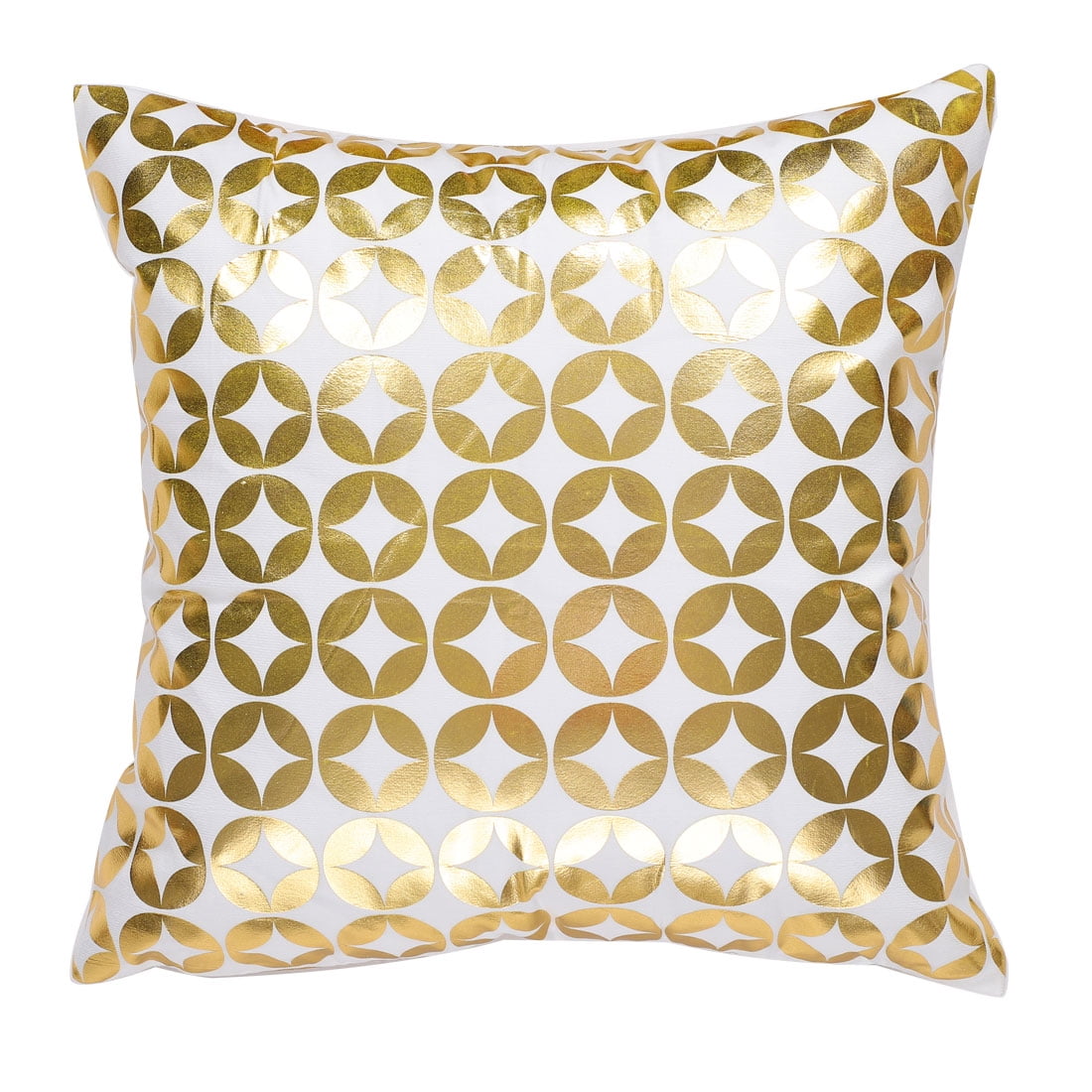 Unique Bargains Gold Foil Print Decorative Throw Pillow Cover 18" x 18